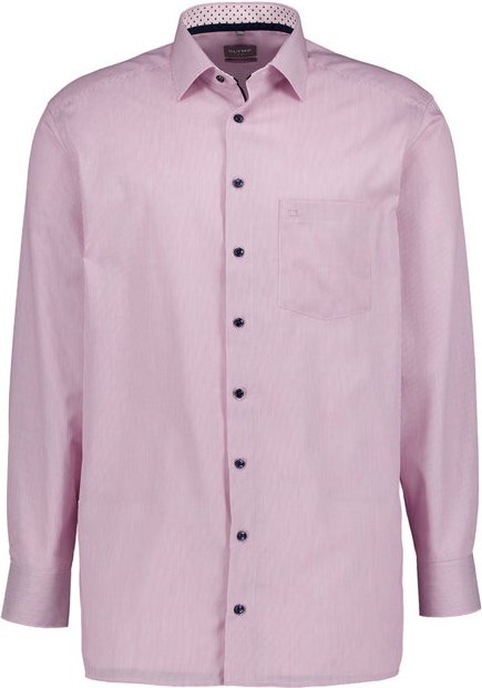 OLYMP Herren Hemd rot gestreift