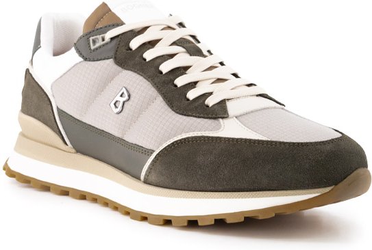 BOGNER Herren Sneaker grün Glattleder