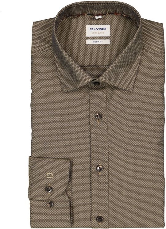 OLYMP Herren Hemd braun meliert