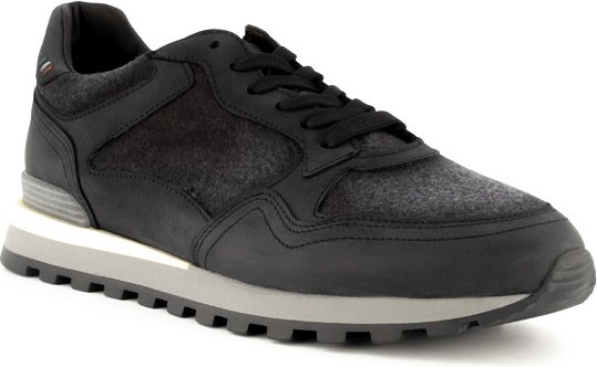 rosso e nero Herren Sneaker grau Glattleder