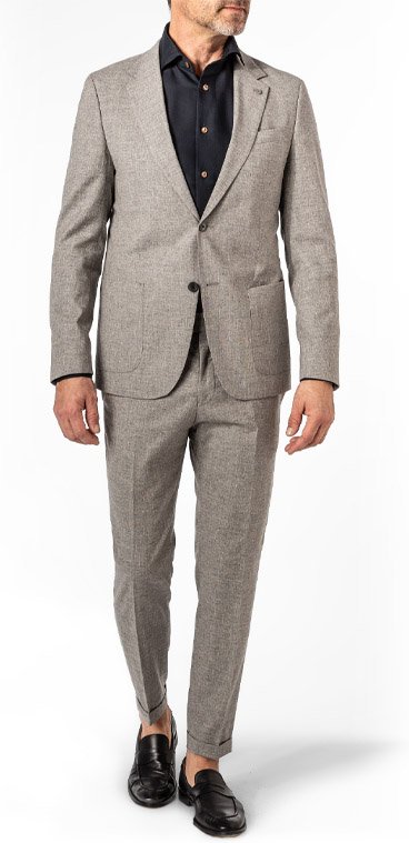 Thumbnail - Strellson Herren Anzug grau meliert Slim Fit