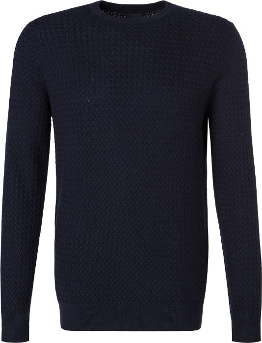bugatti Herren Pullover blau unifarben