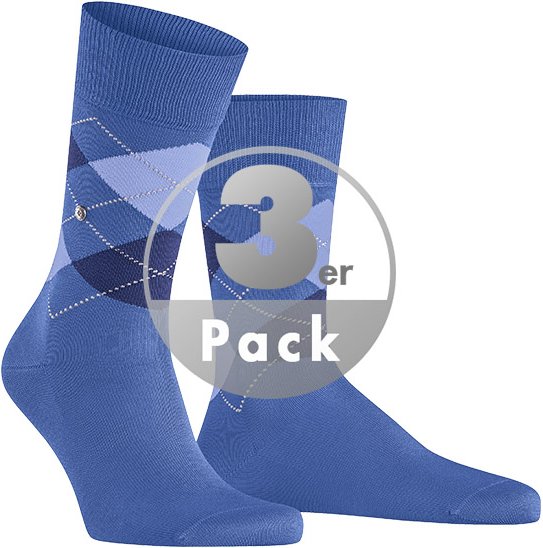 Thumbnail - Burlington Herren Socken blau Baumwolle & Mix Gemustert