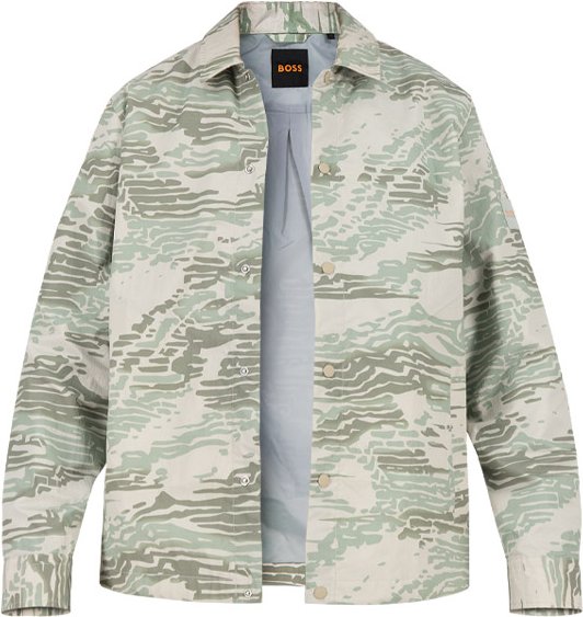 Thumbnail - BOSS Orange Herren Overshirt grün camouflage
