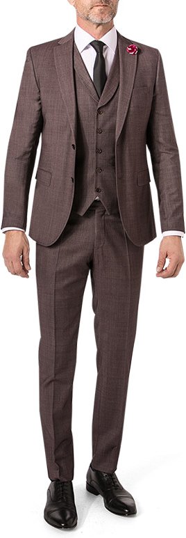 Thumbnail - CG Herren Anzug rot meliert Slim Fit