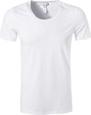 HANRO Herren T-Shirt weiß Baumwolle & Mix unifarben