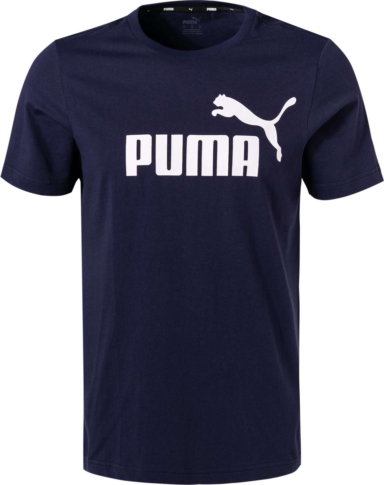 PUMA Herren T-Shirt blau Baumwolle & Mix unifarben