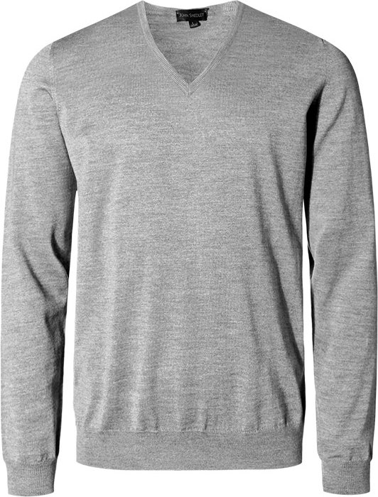 John Smedley Herren V-Pullover grau unifarben