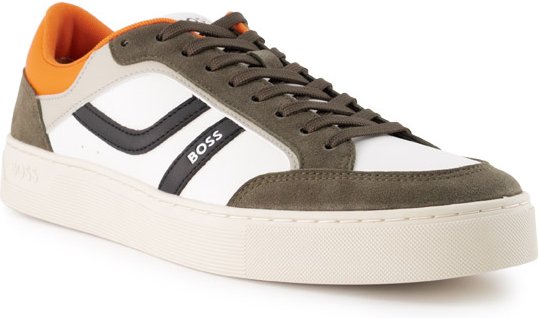 BOSS Orange Herren Sneaker grün Glattleder