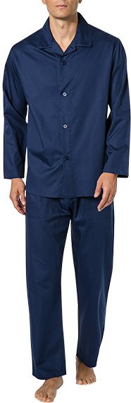 Novila Herren Pyjama blau Baumwolle & Mix unifarben