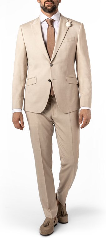 JOOP! Herren Anzug beige meliert Slim Fit
