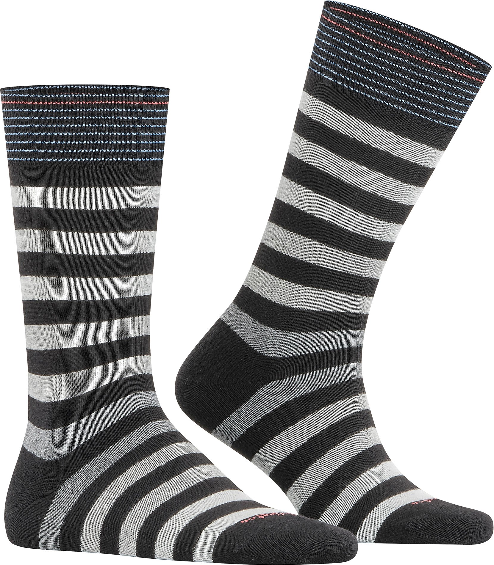 Thumbnail - Burlington Herren Socken schwarz Baumwolle & Mix Gestreift
