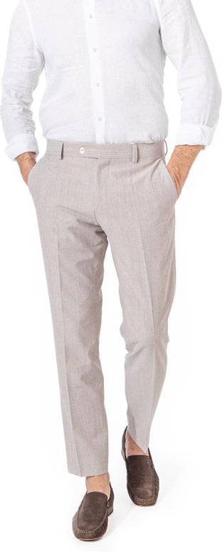 BOSS Black Herren Hose beige meliert Slim Fit