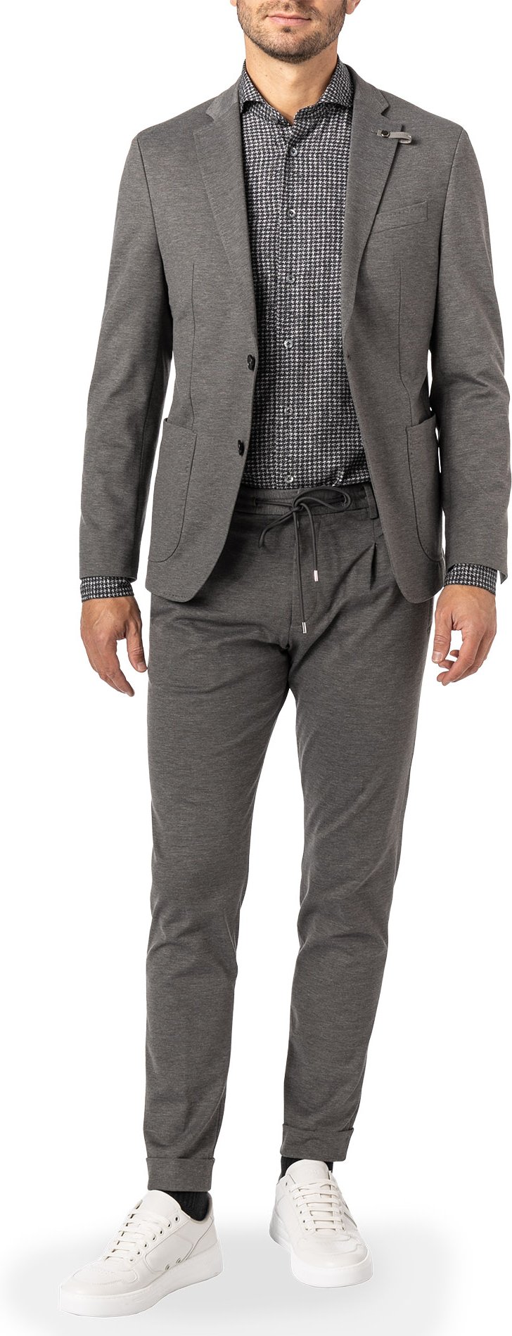 BALDESSARINI Herren Anzug grau meliert Slim Fit