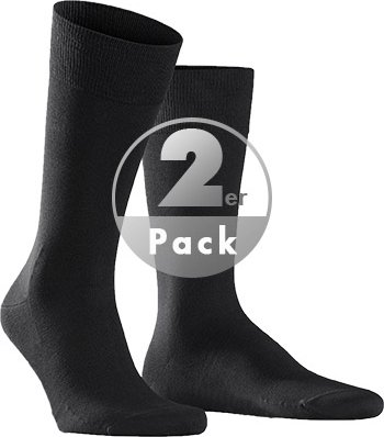 Thumbnail - Falke Herren Socken schwarz Baumwolle & Mix unifarben