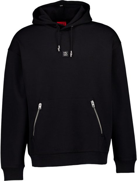 HUGO Herren Hoodie schwarz unifarben