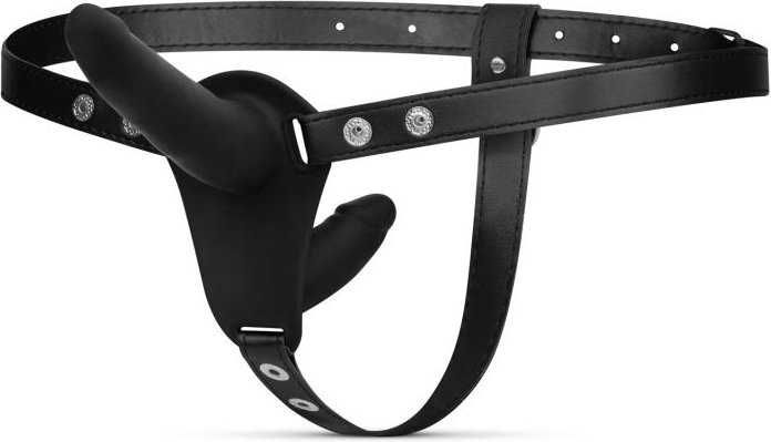 Fetish Collection - Doppelseitiger Strap-On-Dildo - Schwarz