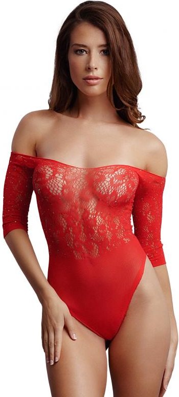 Schrittloser Strass-Teddy - Rot