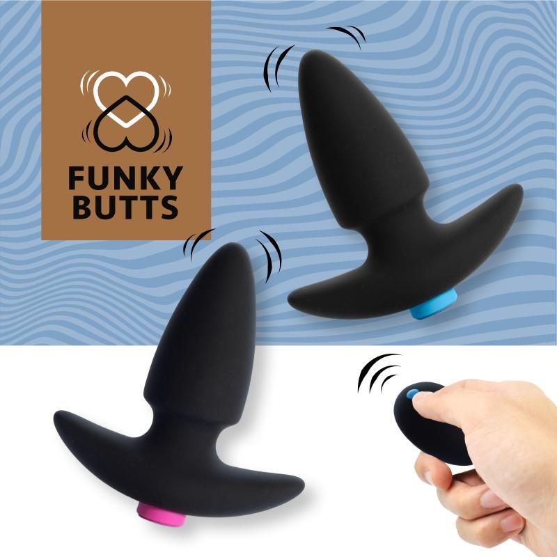 FeelzToys - FunkyButts Buttplug-Set mit Fernbedienung für Paare