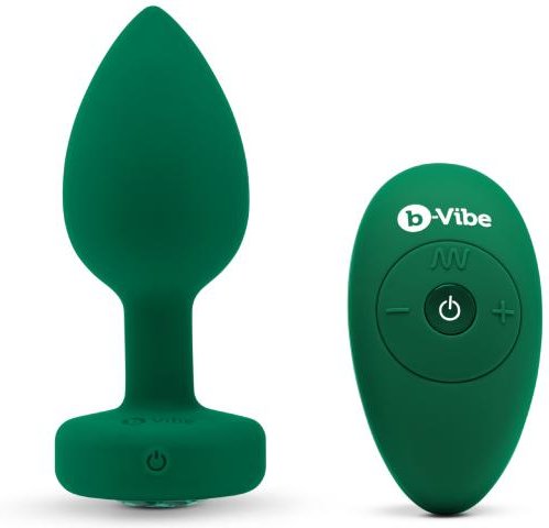 B-Vibe - Vibrating Jewel Plug M/L Emerald