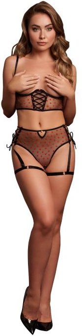 Le Desir - Offener BH & Spitzenhöschen-Set - Schwarz