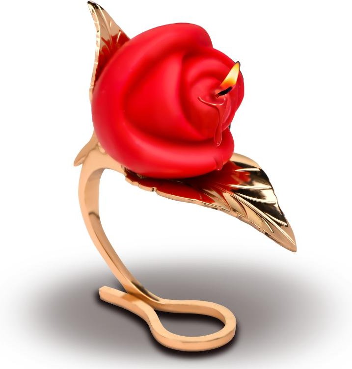 XR Brands - Rosenkerze mit Halter - Rot