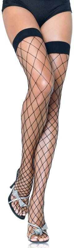 Thumbnail - Netzstrümpfe bis zum Oberschenkel - Schwarz