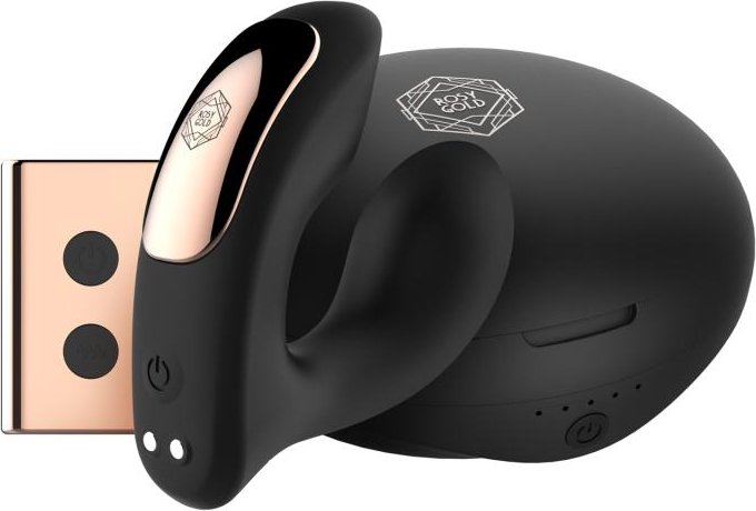 Thumbnail - Rosy Gold – Tragbarer Vibrator mit Luxus Ladeetui – Schwarz