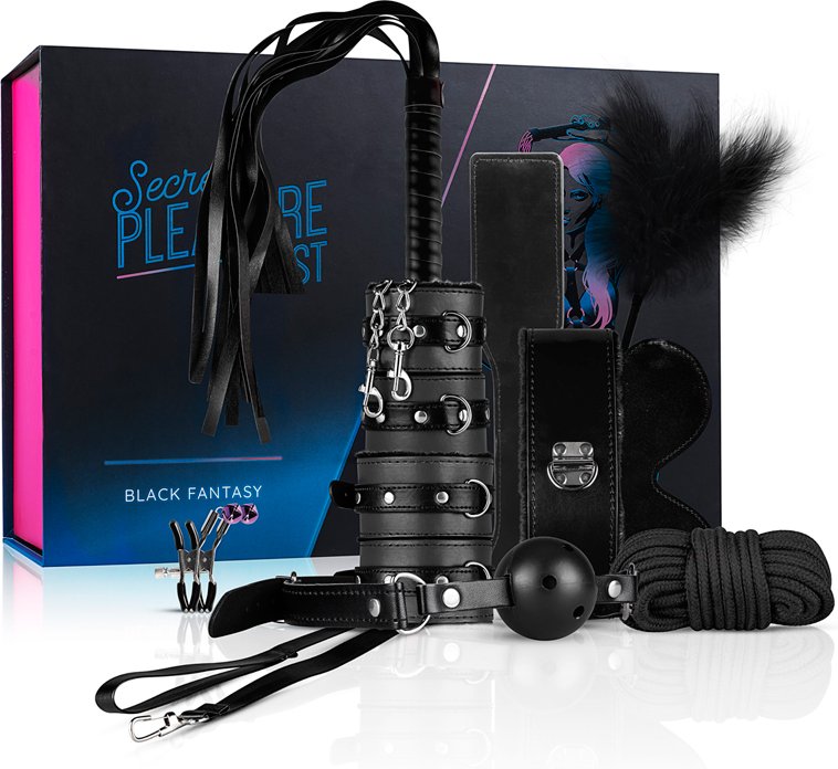 Secret Pleasure Chest »Black Fantasy« BDSM Set