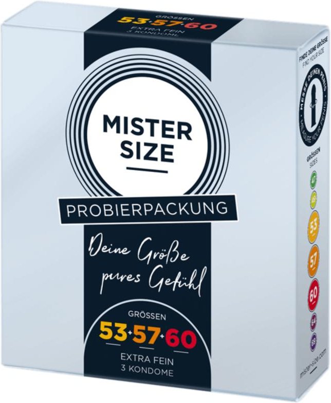 Mister Size – Test Box Kondom Set – 3 Größen M/L/XL