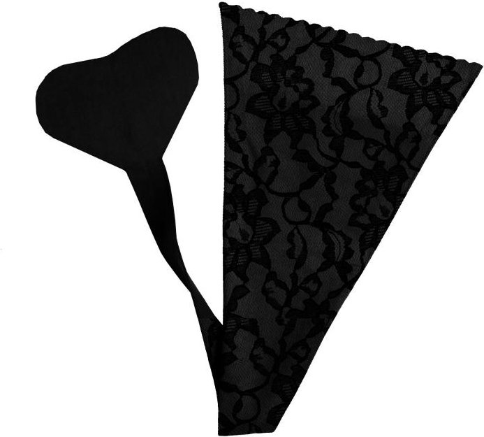 Bye Bra - Klebetanga mit Spitzenabschluss Schwarz