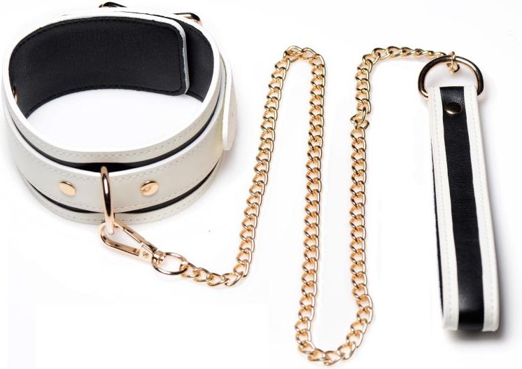 Kink in the Dark - Leuchtendes Halsband mit Gurt