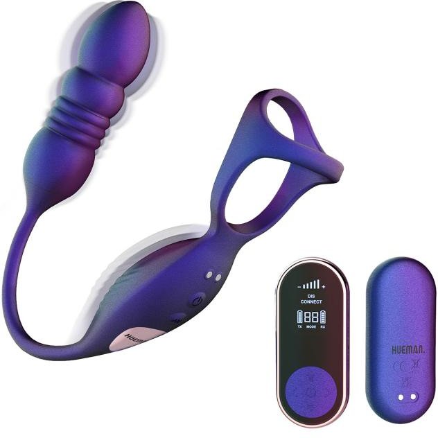 Hueman - Deep Impact Cock- & Ballring - Stoßender Prostatastimulator
