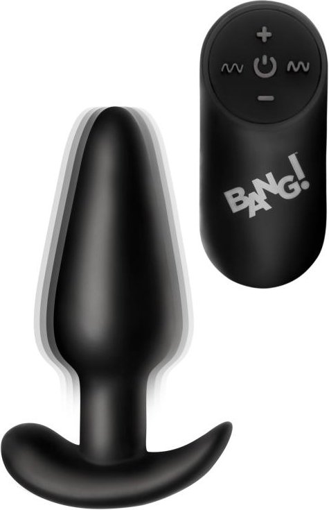 BANG! - Vibrations-Buttplug mit Fernbedienung -Schwarz