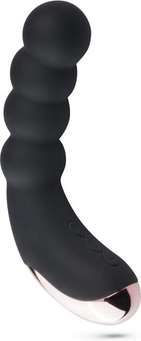Pleasure Me Vibrator mit geripptem Schaft - schwarz
