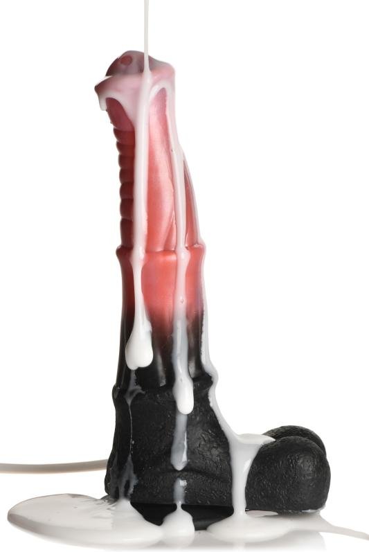 Creature Cocks - Zentauren-Explosions-Spritzender Silikon-Dildo - Schwarz/Rot