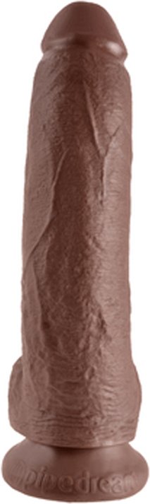 King Cock Dildo mit Hoden - 25 cm - Dunkel