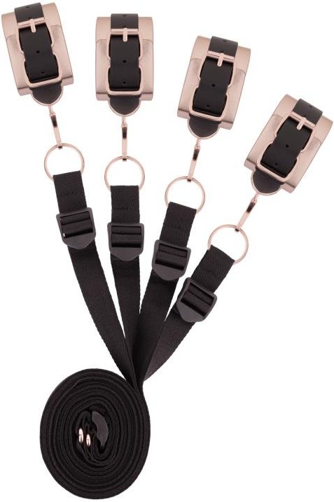 Rosy Gold - Under-Mattress Restraint Set - Schwarz