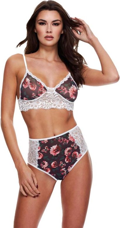 Baci Lingerie – GREY FLORAL & LACE BH-Set – Weiß