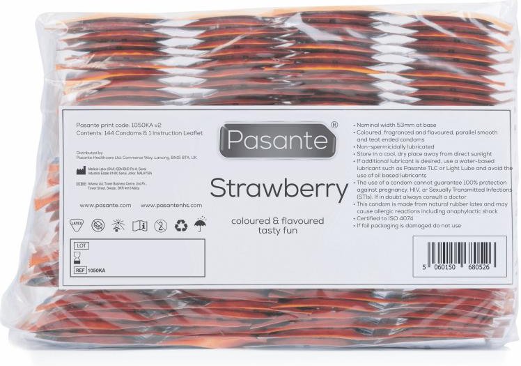Pasante Kondome mit Erdbeergeschmack 144 Stück