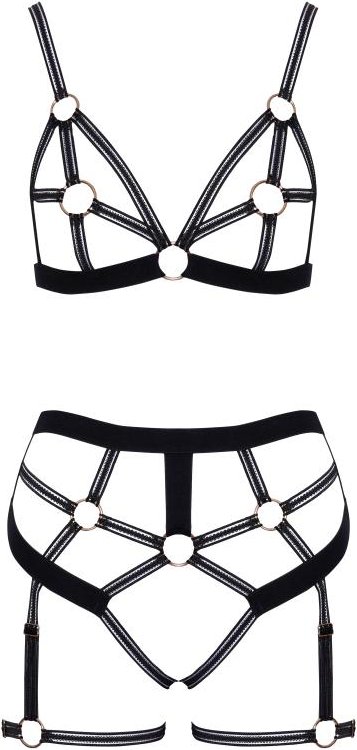 Thumbnail - Cottelli LINGERIE – Ouvert Set Bra & Thong – Black