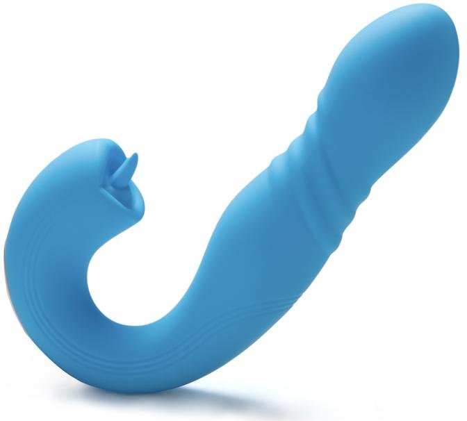 HoneyPlayBox - JOI Thrust 2 Drucksensor App-gesteuerter Stossender G-Punkt Vibrator & Zungenklitorisstimulator Blau