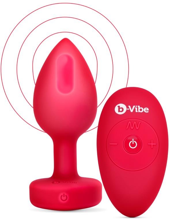 B-Vibe - Vibrating Heart Plug M/L Red