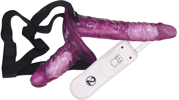 Vibratorischer Strap-On Duo-Vibrator - Lila