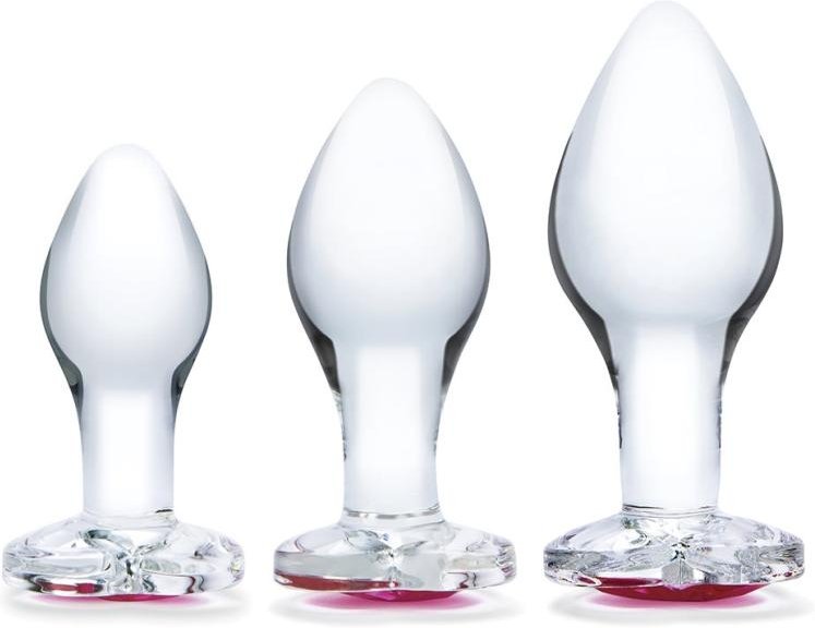 Glas - Heart Jewel Glass Anal Training Kit 3 pcs