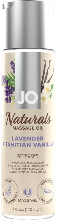 System JO - Naturals Massageöl Lavendel und tahitianische Vanille - 120 ml