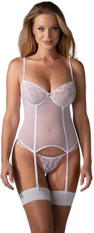 Obsessive - Alissium Korsett und String - Weiß