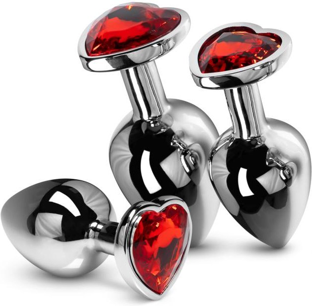 Kristall-Buttplug-Set - Silber