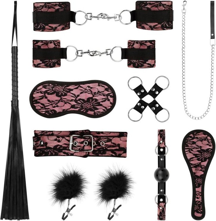 Bedroom Fantasies - Bound by Lace - 8-teiliges SM-Set - Pink