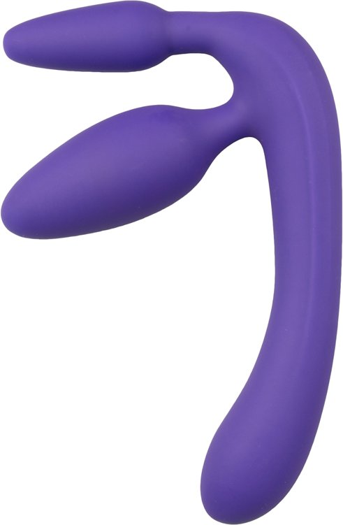 Dreifacher Umschnalldildo in Violett